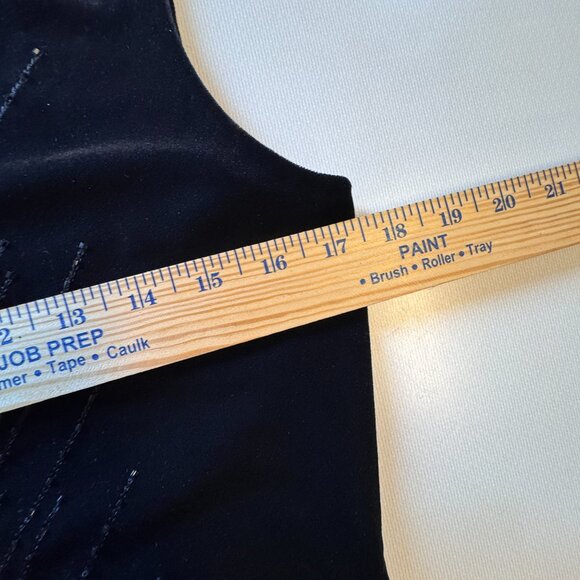 Adrianna Papel Evening Velvet Top Sz Med Black Beaded Cropped Special Occasion - Picture 5 of 8